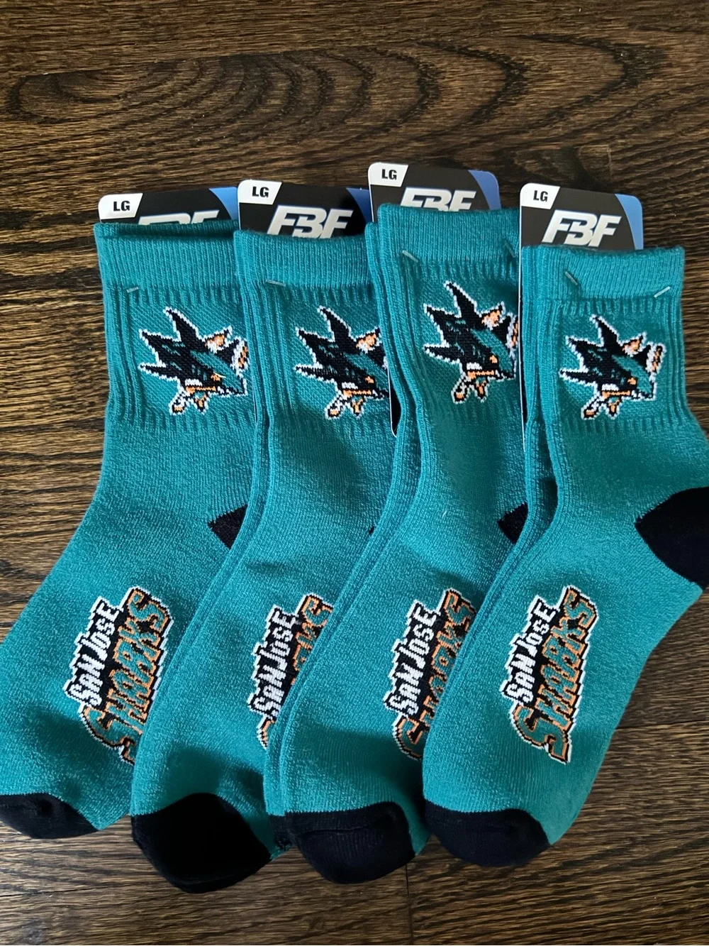 NHL - San Jose Sharks Crew Socks - 4 packs - large